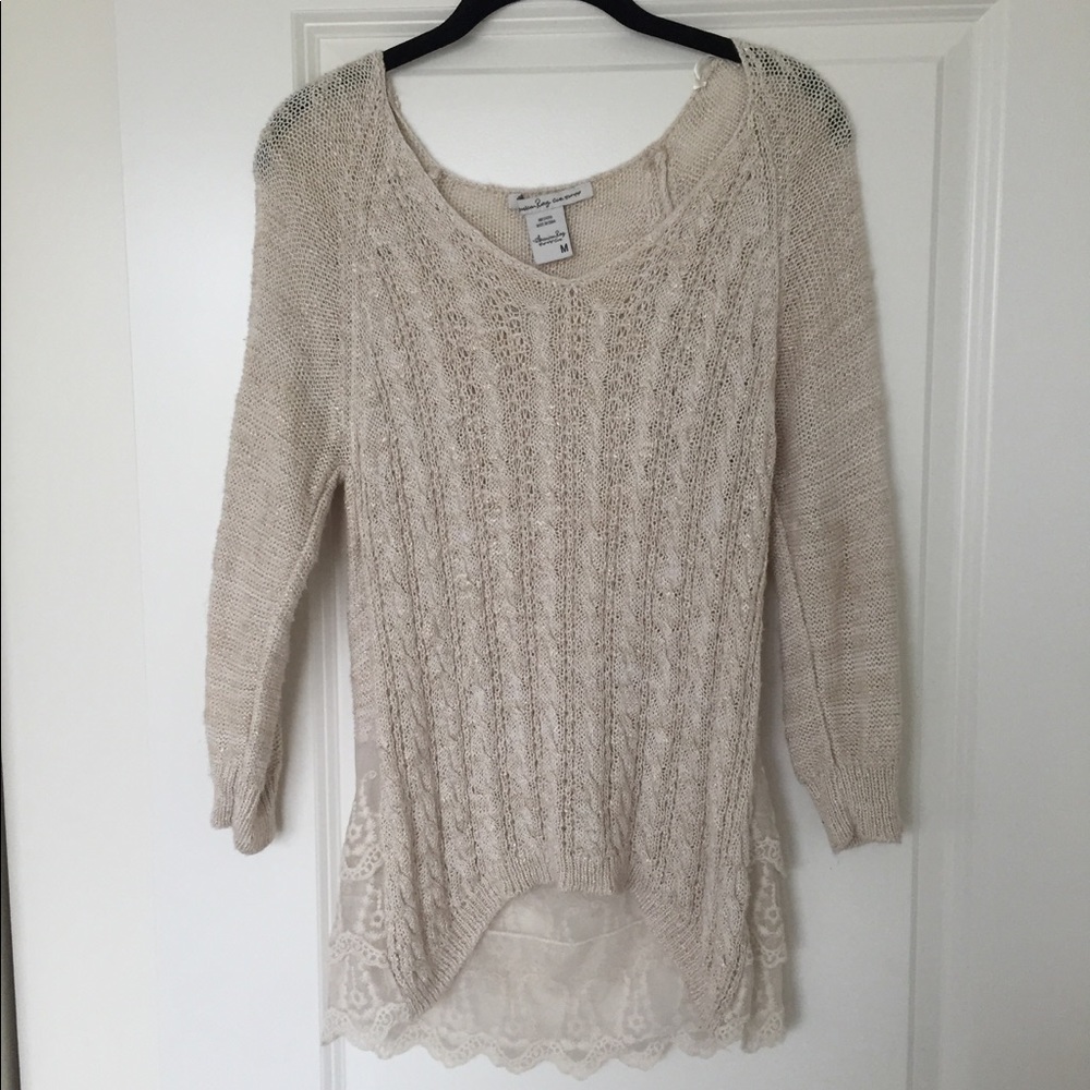 Cream Lace Sweater